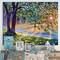 Designart - Tree By River First Rays Of Afternoon Sun - Farmhouse Canvas Wall Art Print